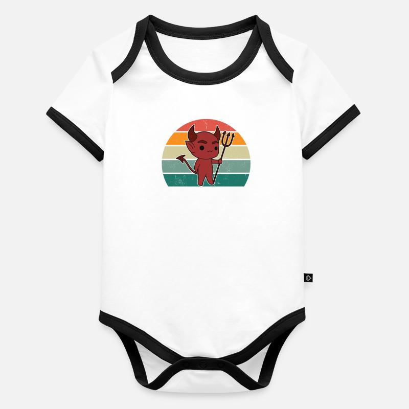 devil devilish satan evil hell fear horror Organic Baby Contrasting Bodysuit
