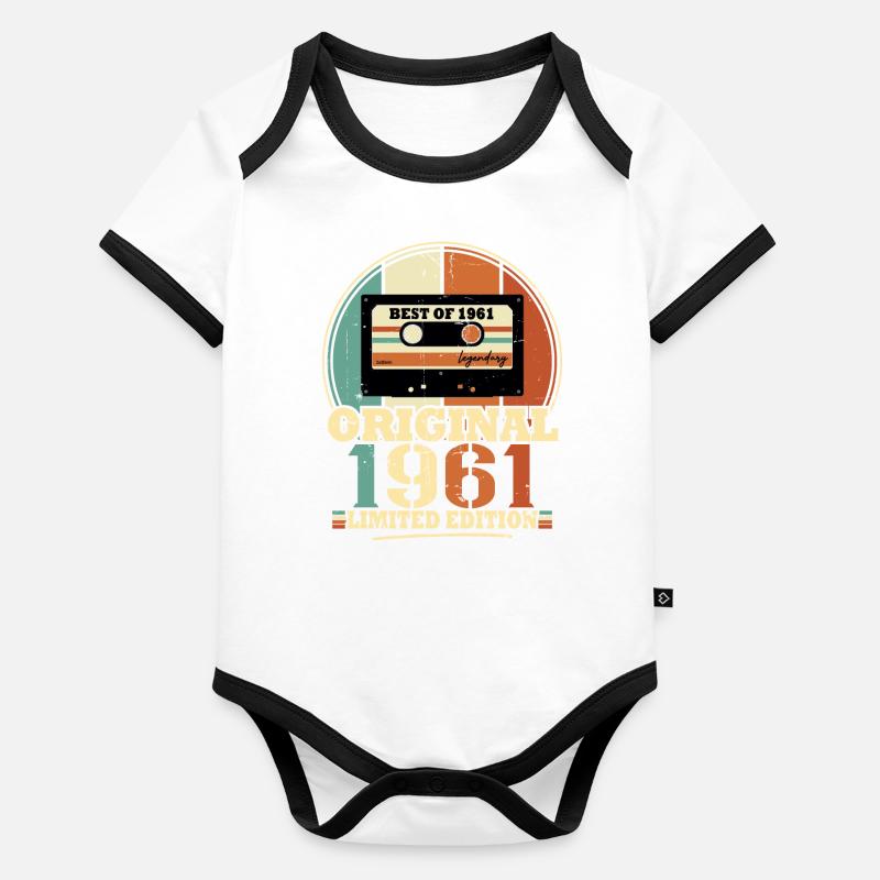 Original 1961 Retro Vintage Geburtstagsgeschenk Baby Bio-Kurzarm-Kontrastbody
