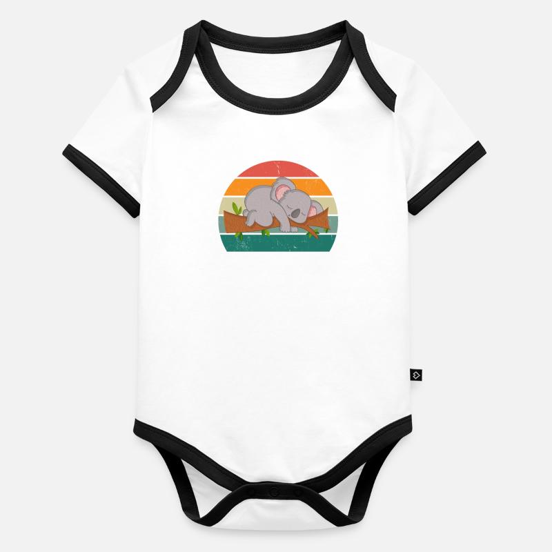 Koalas Koala Bear Australia Marsupial Pouch Koala Body Bébé bio contrasté manches courtes