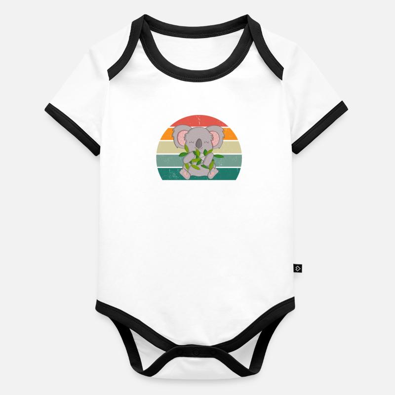 Koalas Koala Bear Australia Marsupial Pouch Koala Body Bébé bio contrasté manches courtes