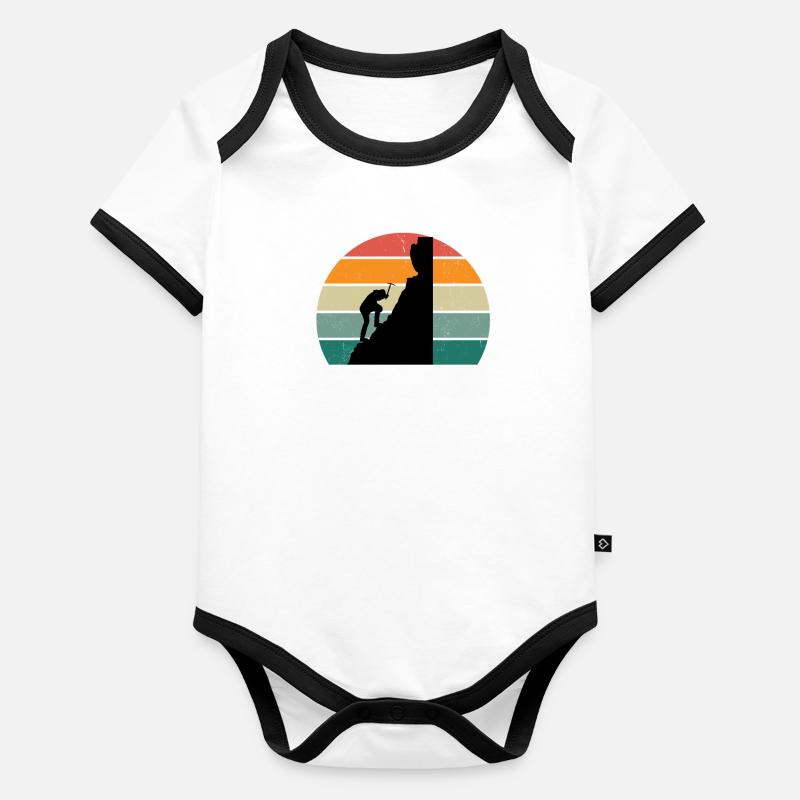 Kletterer Klettererin Bouldern Boulderin Klettern Baby Bio-Kurzarm-Kontrastbody