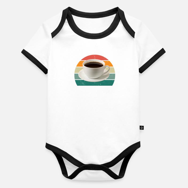Coffee machine drink Cafe coffee bean coffee Organic Baby Contrasting Bodysuit