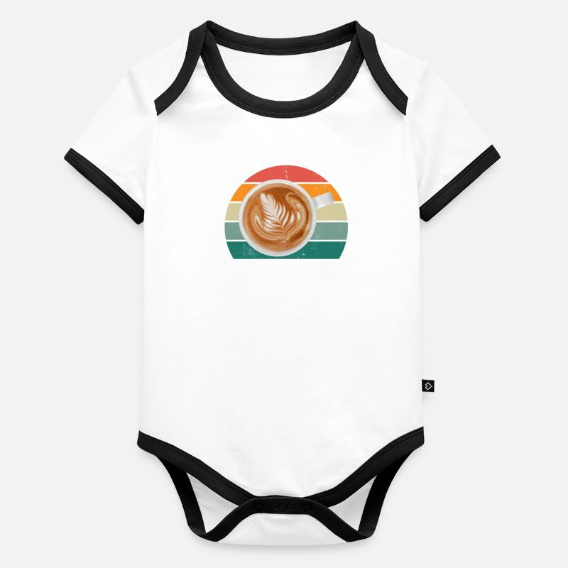 Coffee machine drink Cafe coffee bean coffee Organic Baby Contrasting Bodysuit