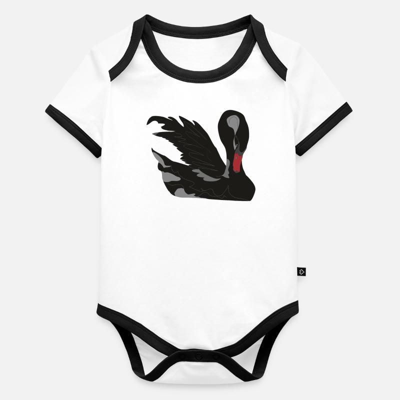 cygne noir Body Bébé bio contrasté manches courtes