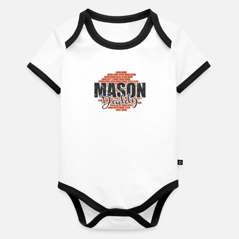 Mason Daddy Handwerker Beruf Baby Bio-Kurzarm-Kontrastbody