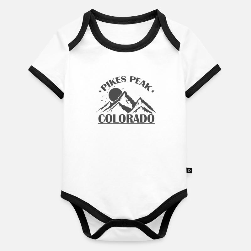 Pikes Peak Colorado Front Range Baby Bio-Kurzarm-Kontrastbody