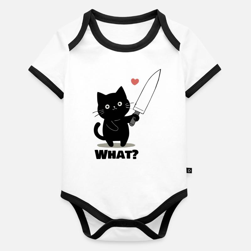 What-Cat Body Bébé bio contrasté manches courtes