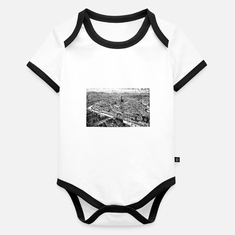1870 strassbourg Body Bébé bio contrasté manches courtes