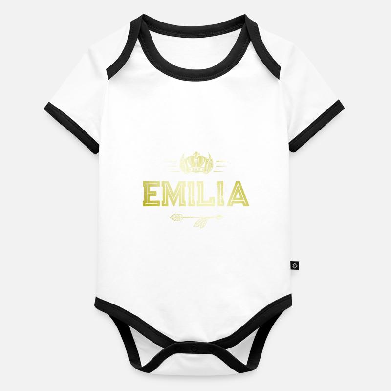 Emilia Body Bébé bio contrasté manches courtes