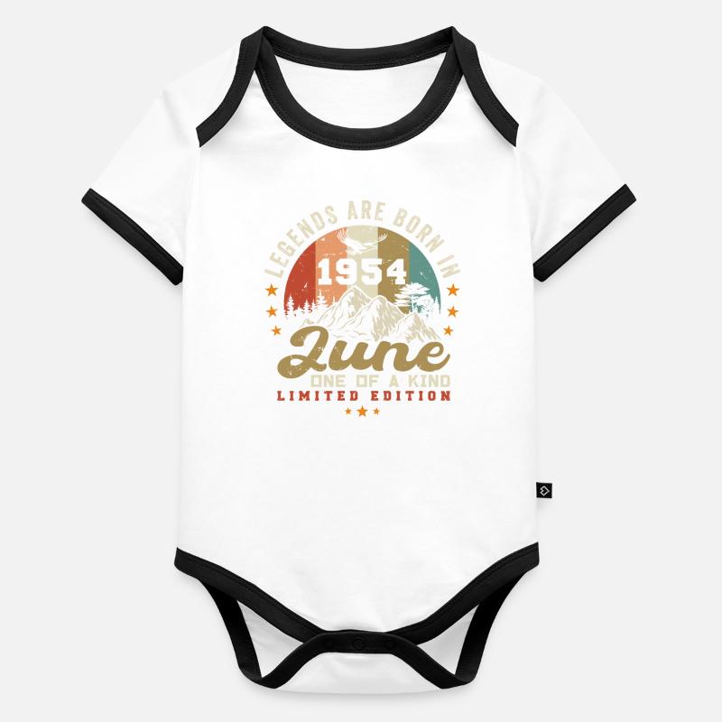 June 1954 Anniversary Juni 1954 Juni Organic Baby Contrasting Bodysuit