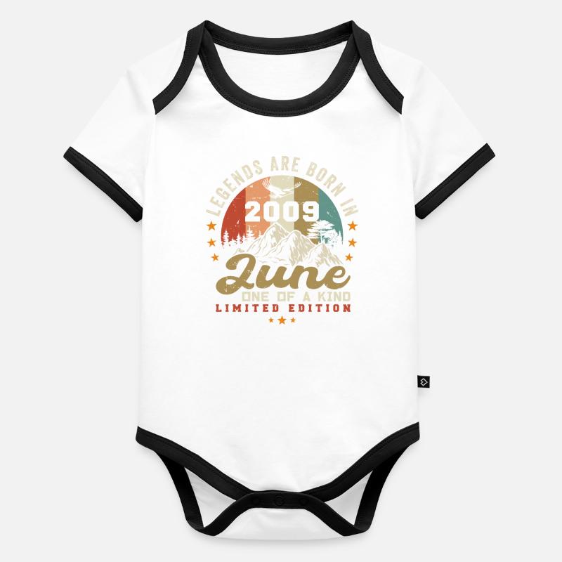 Juin 2009 Anniversaire Juni 2009 Juni Body Bébé bio contrasté manches courtes
