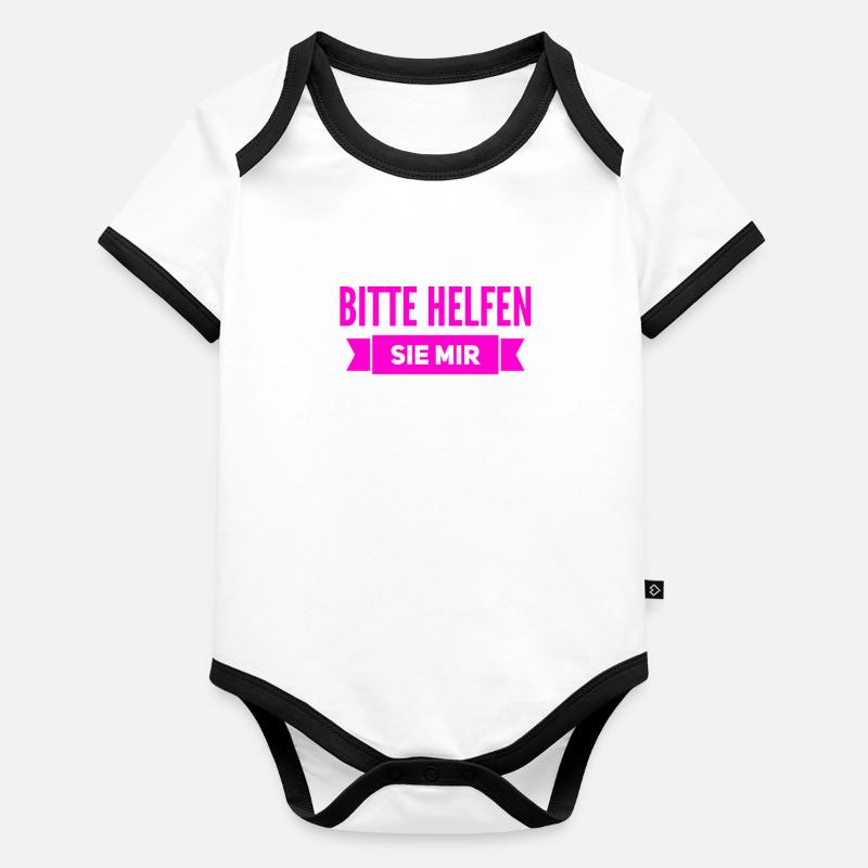 ich brauche Hilfe Baby Bio-Kurzarm-Kontrastbody