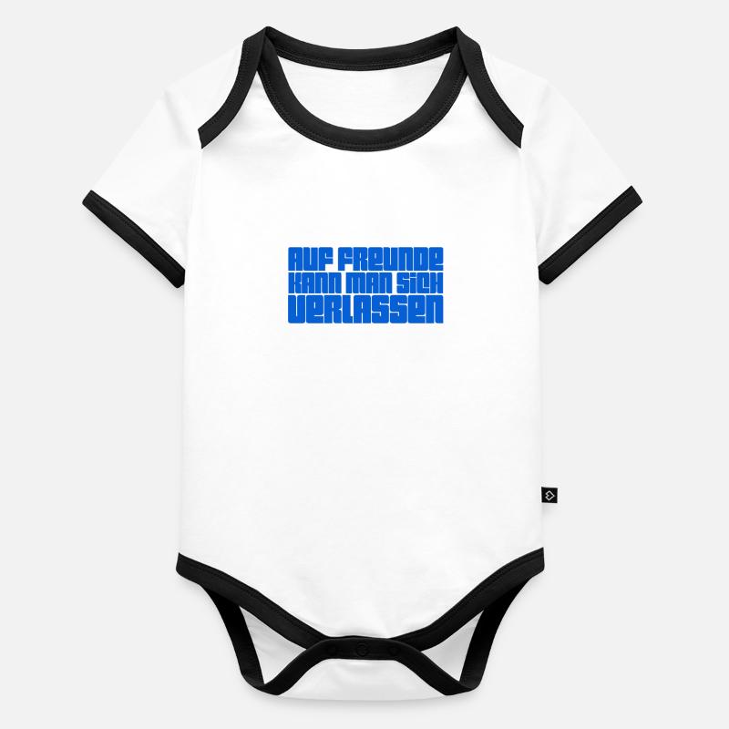 Freunde sind super Baby Bio-Kurzarm-Kontrastbody