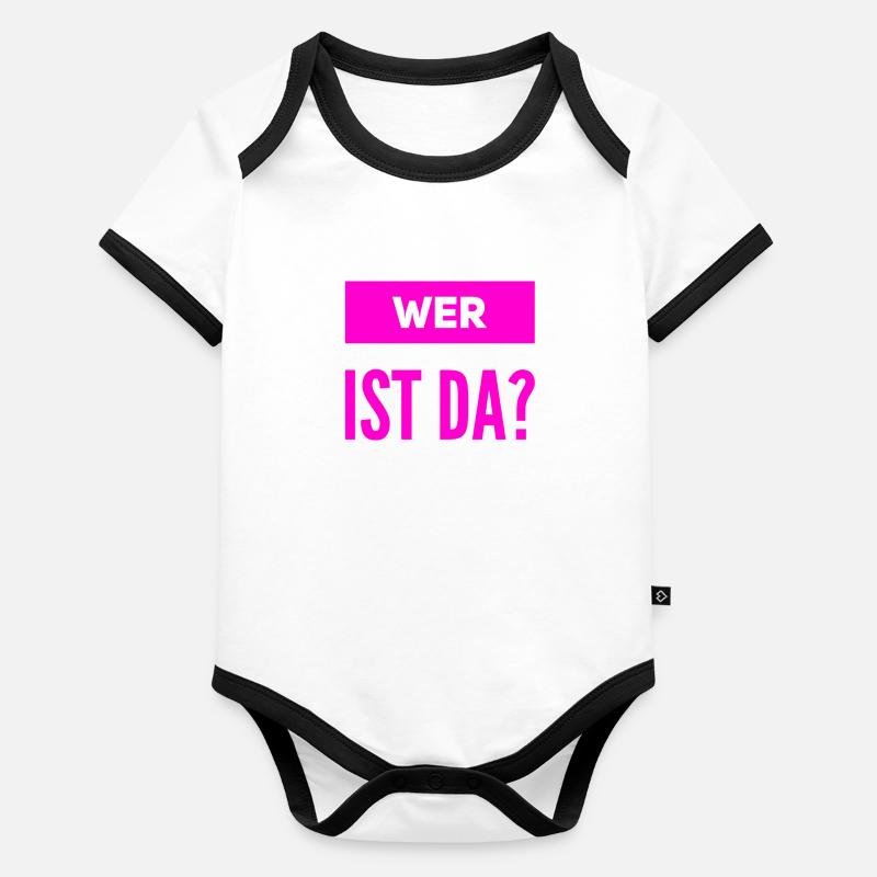 wer ist da? Baby Bio-Kurzarm-Kontrastbody