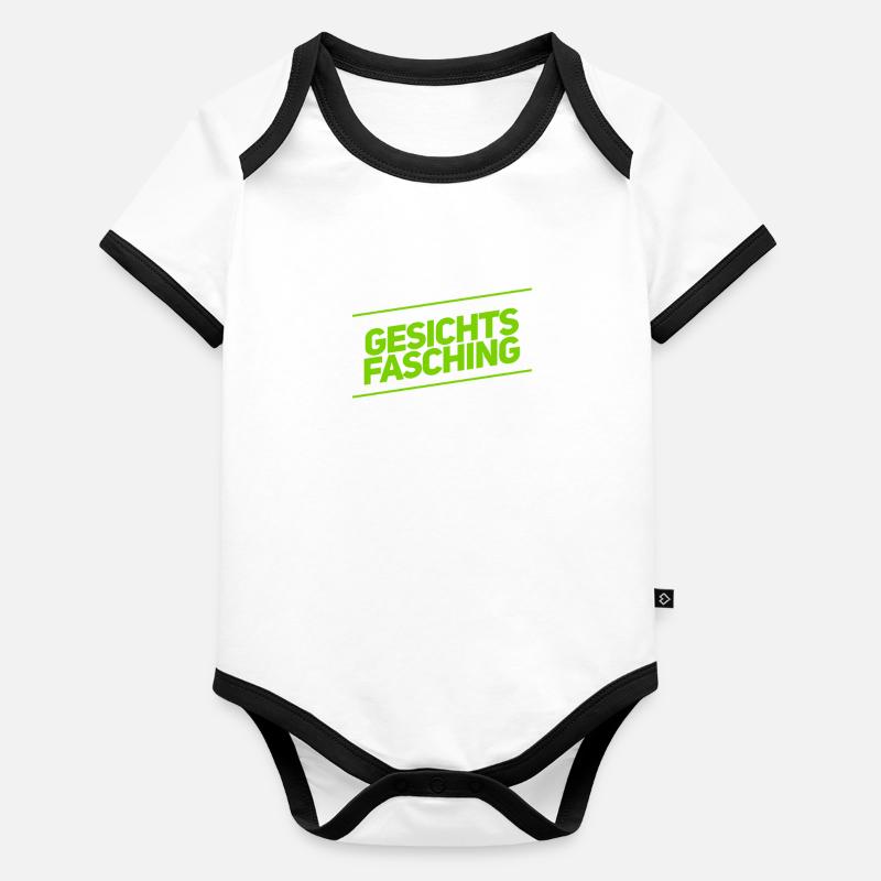 ich feiere Gesichtsfasching Baby Bio-Kurzarm-Kontrastbody