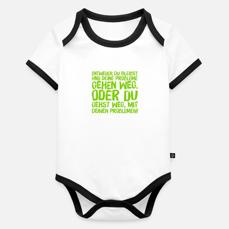geh weg oder bleib Baby Bio-Kurzarm-Kontrastbody