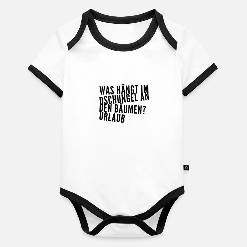 was hängt an den Bäumen? Baby Bio-Kurzarm-Kontrastbody