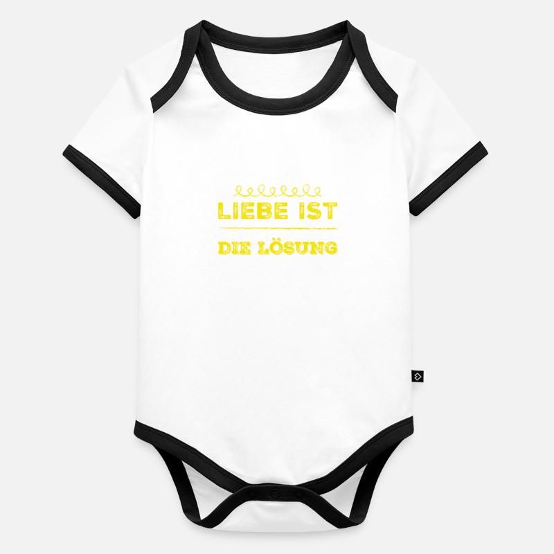 L’amour est la solution Body Bébé bio contrasté manches courtes