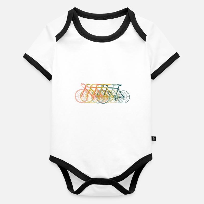 Cyclisme Rétro Body Bébé bio contrasté manches courtes