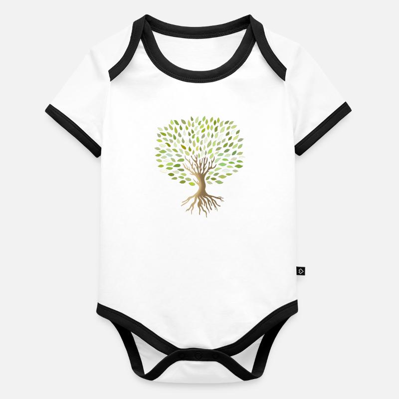 Arbre Body Bébé bio contrasté manches courtes