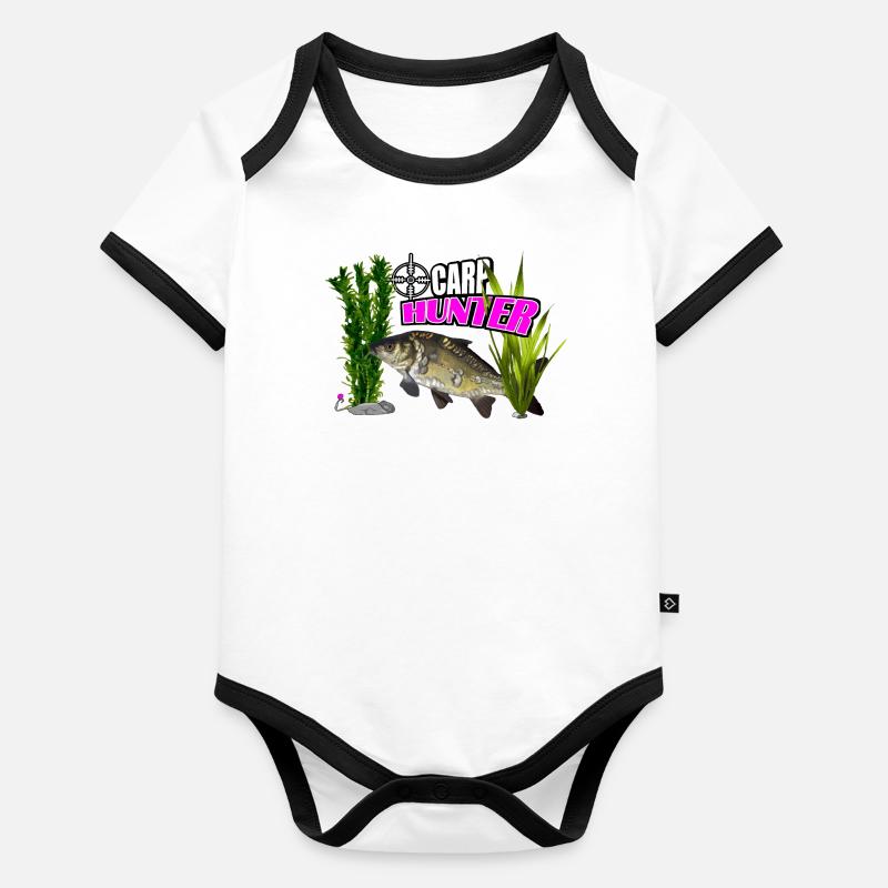 Chasseur de carpes Body Bébé bio contrasté manches courtes