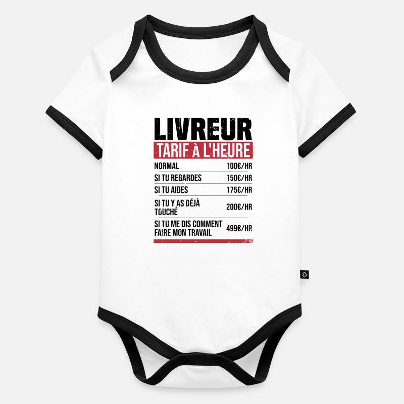 Lieferbote Stundensatz Humor Geschenkidee Baby Bio-Kurzarm-Kontrastbody