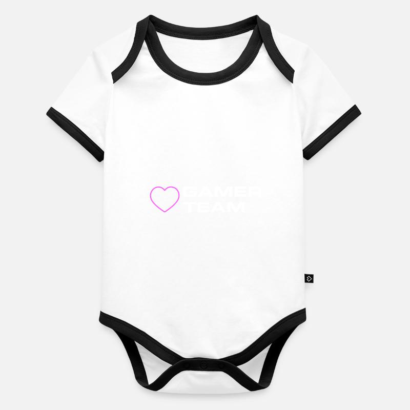 Gamer Team Herz Baby Bio-Kurzarm-Kontrastbody