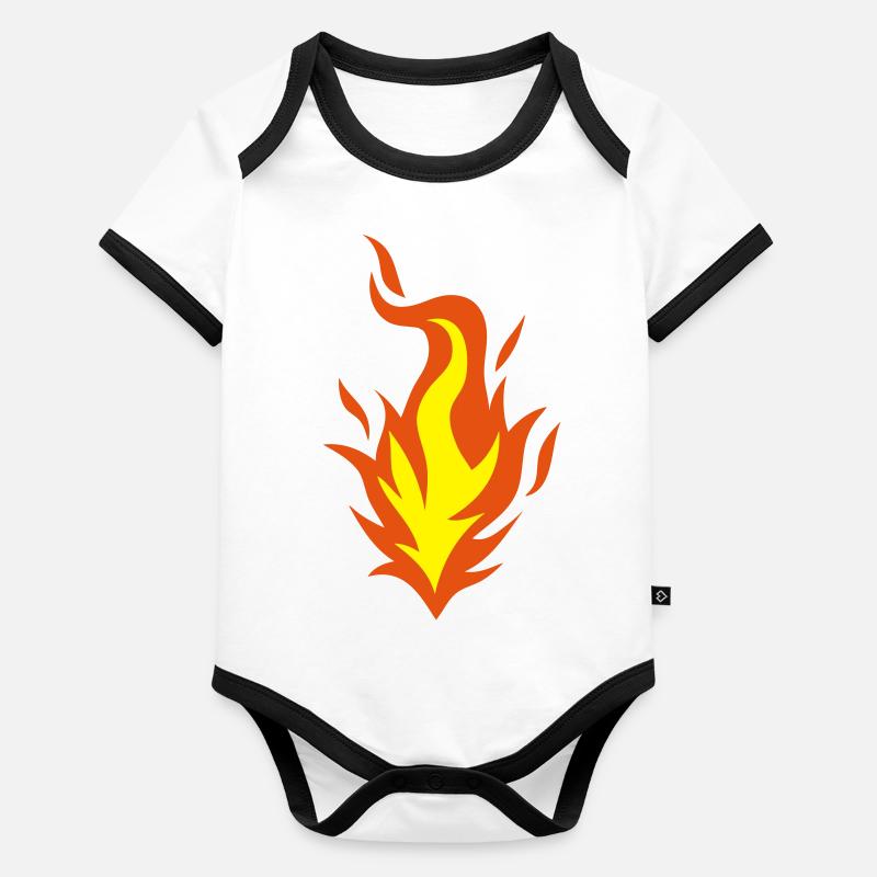 flamme feu Body Bébé bio contrasté manches courtes