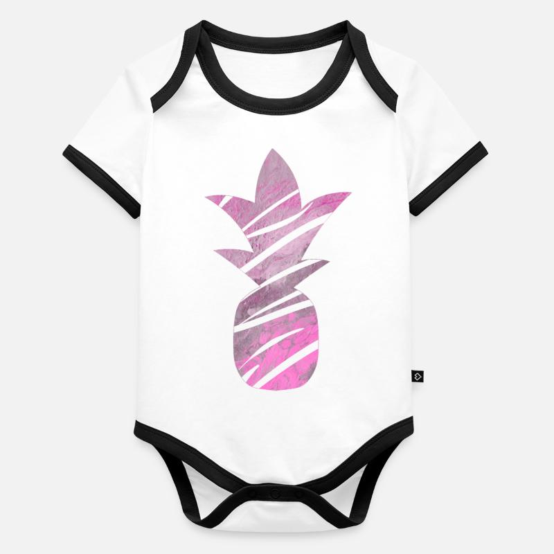 THIS THAT PINEAPPLE Organic Baby Contrasting Bodysuit