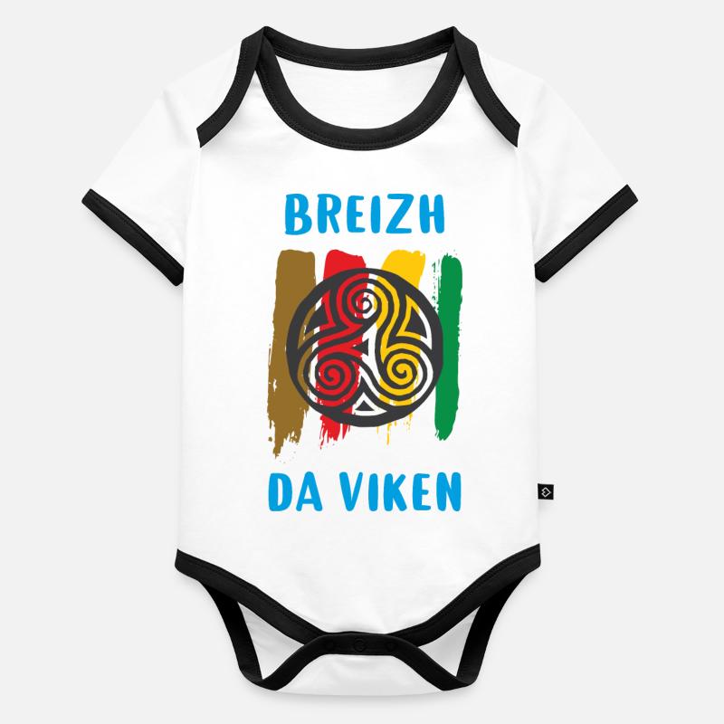 Bretagne - Breizh da viken Body Bébé bio contrasté manches courtes