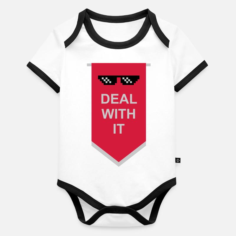 Flagge Deal with it Baby Bio-Kurzarm-Kontrastbody