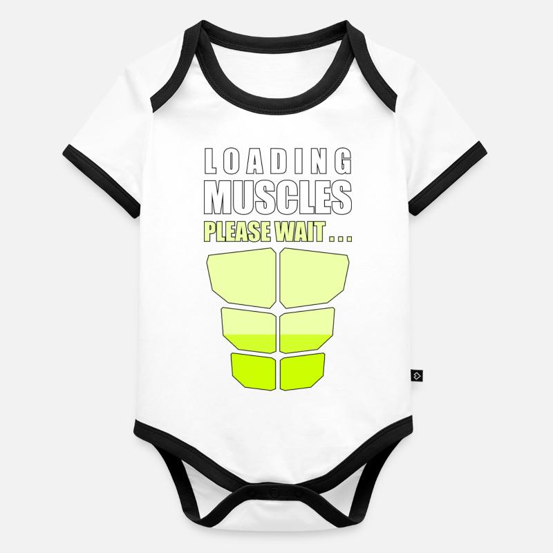 Muscles de chargement s’il vous plaît attendre Body Bébé bio contrasté manches courtes