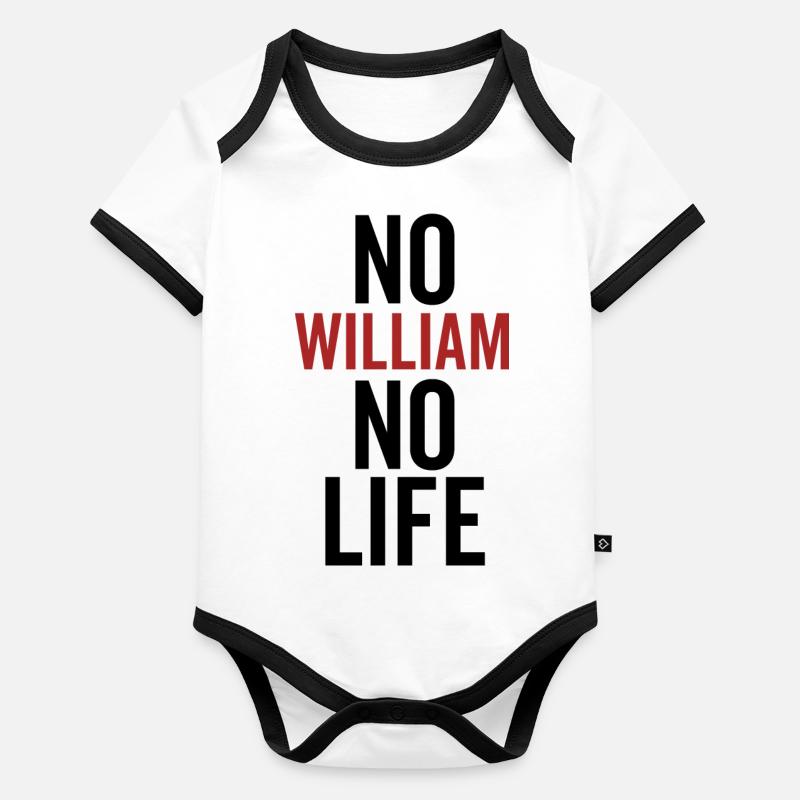 No William No Life Organic Baby Contrasting Bodysuit