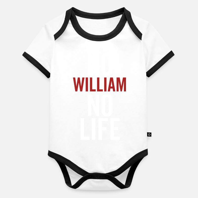 Pas de William Pas de vie Body Bébé bio contrasté manches courtes