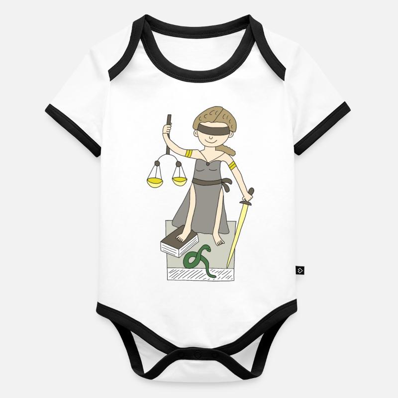Justitia Body Bébé bio contrasté manches courtes