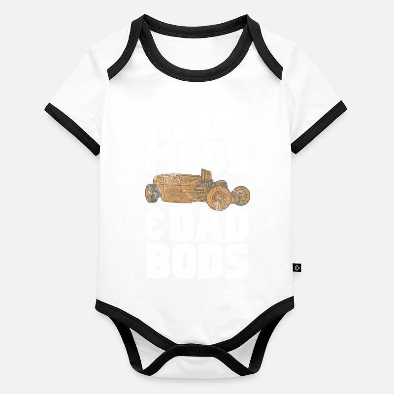 Rod mods & dad bods Organic Baby Contrasting Bodysuit