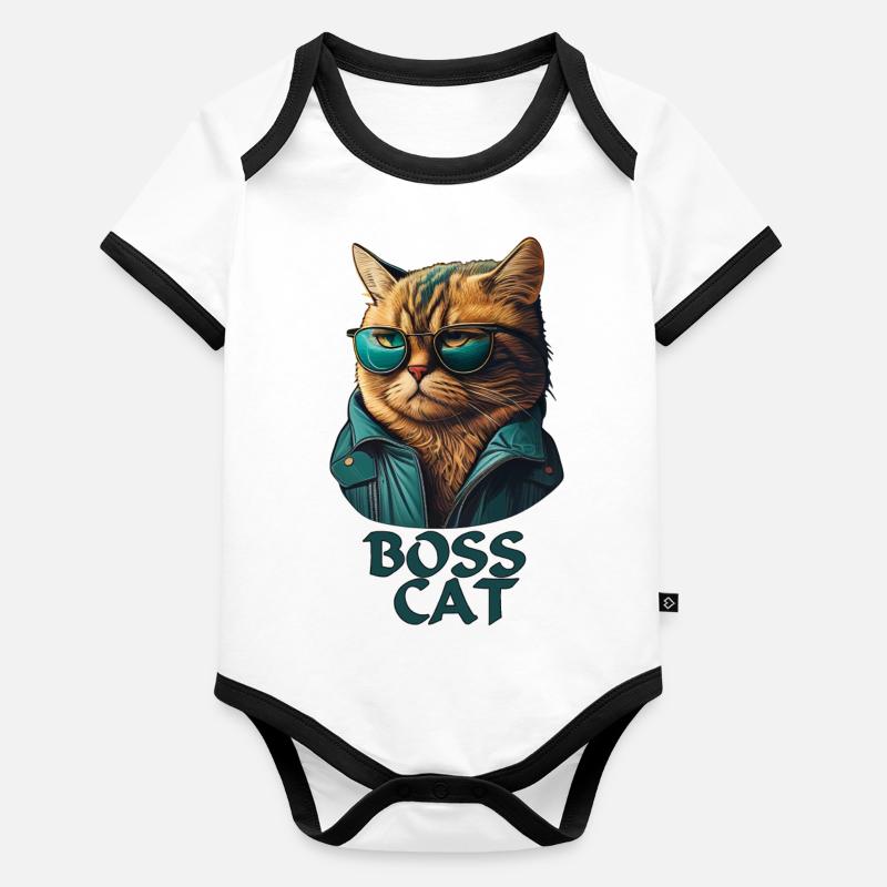 Bosscat Body Bébé bio contrasté manches courtes