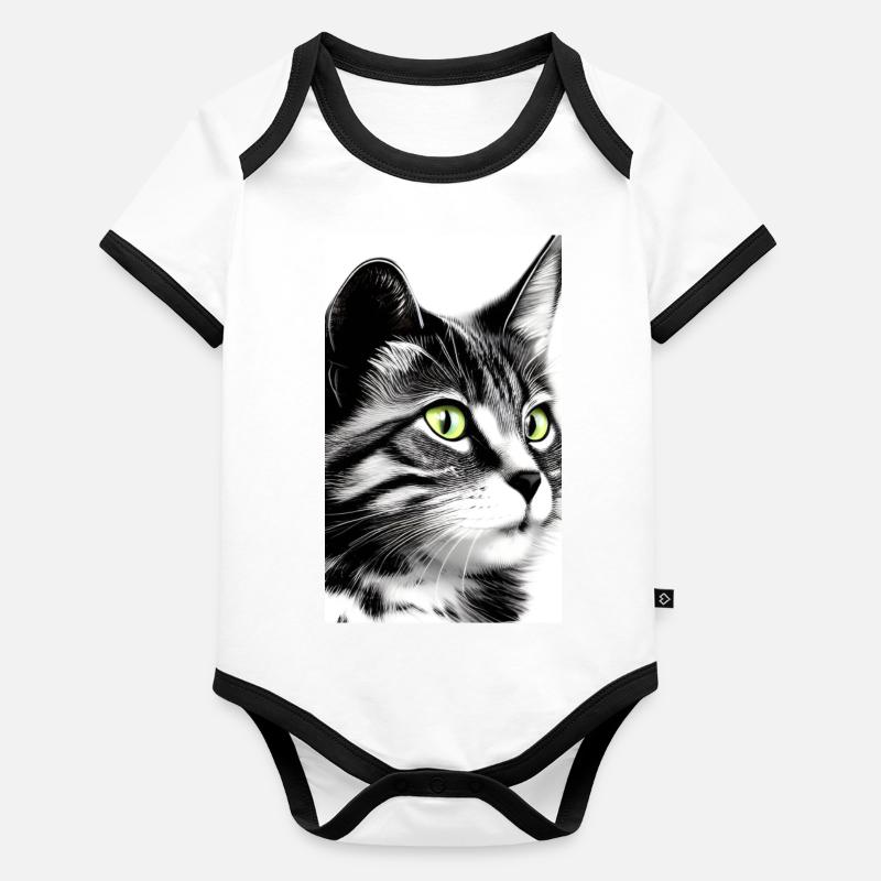 Inländische kurzhaarige Katze Baby Bio-Kurzarm-Kontrastbody