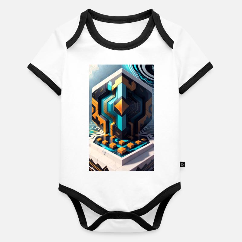 Mystische Formen Baby Bio-Kurzarm-Kontrastbody