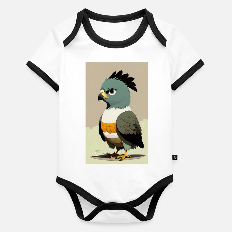 Aigle | Oiseaux | Liberté | Animaux Body Bébé bio contrasté manches courtes