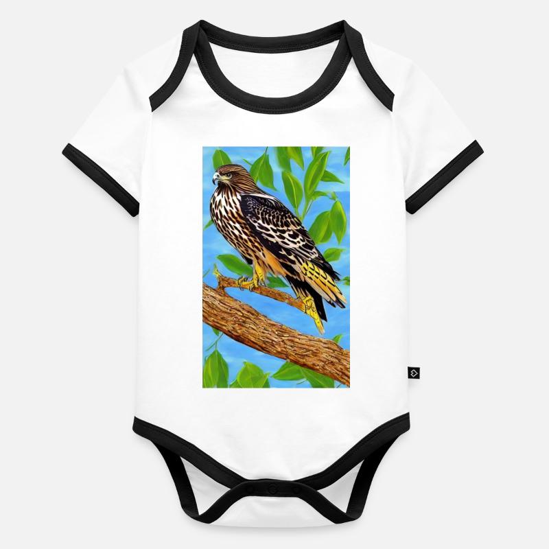 Aigle | Oiseaux | Liberté | Animaux Body Bébé bio contrasté manches courtes
