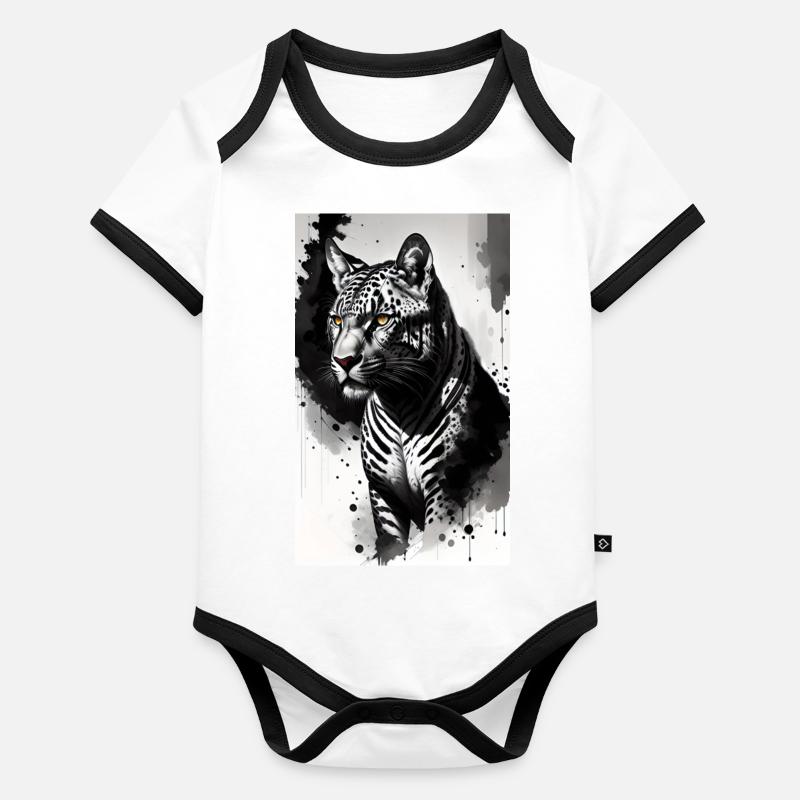 Leopard | Predator | Running | Africa Organic Baby Contrasting Bodysuit