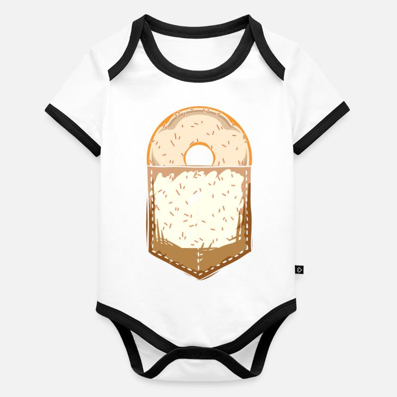 Candy Gift Chest Pocket Sprinkles Beignets Body Bébé bio contrasté manches courtes