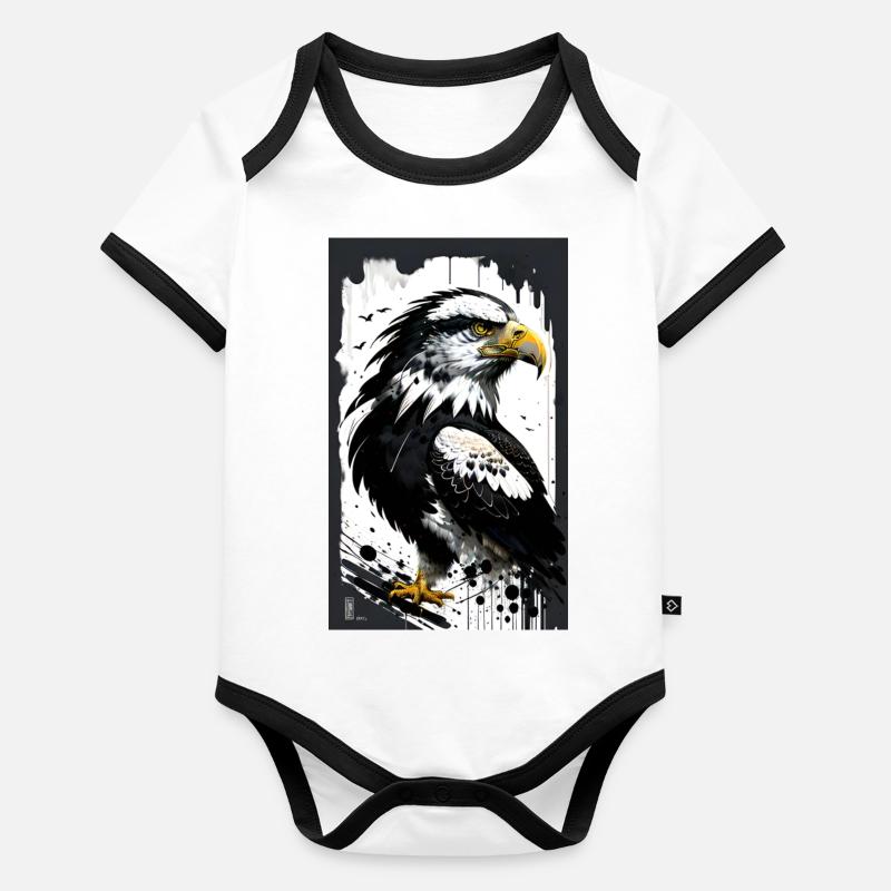 Aigle majestueux Body Bébé bio contrasté manches courtes