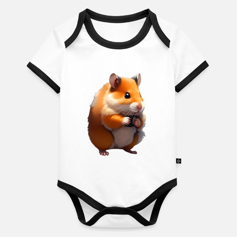 Artiste de hamster Body Bébé bio contrasté manches courtes