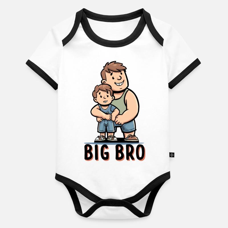 GROS BRO Body Bébé bio contrasté manches courtes