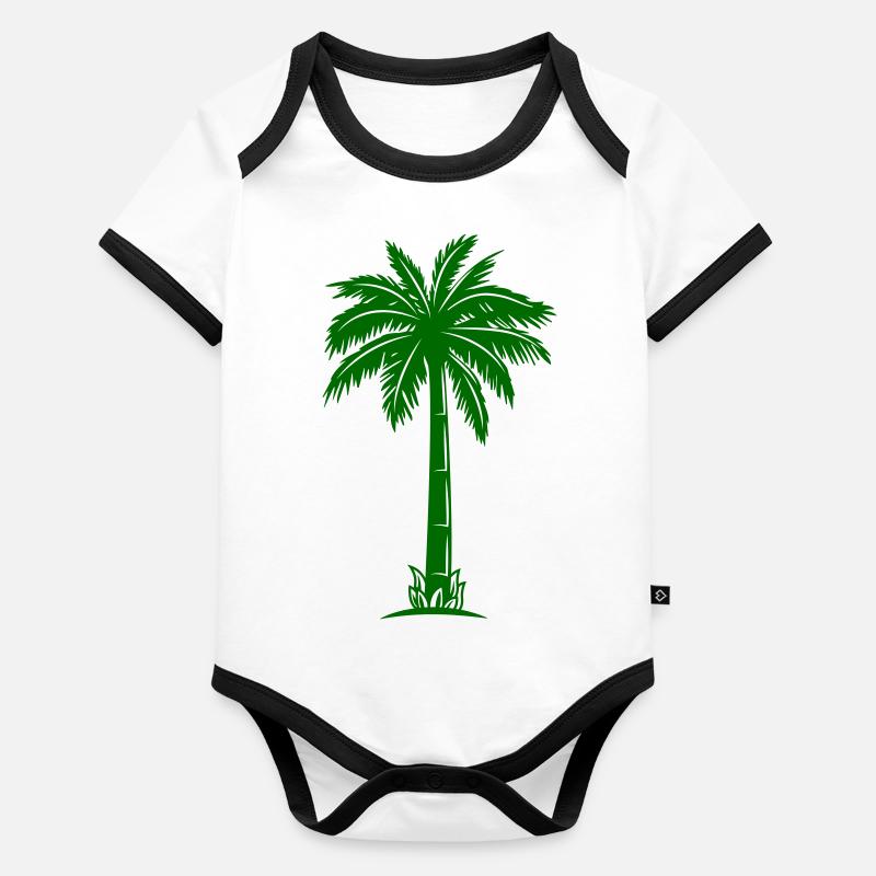 Silhouette de palmier Body Bébé bio contrasté manches courtes