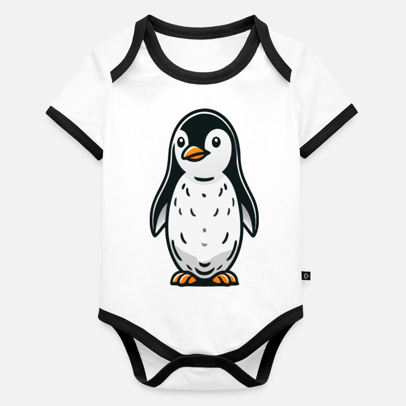 pingouin Body Bébé bio contrasté manches courtes