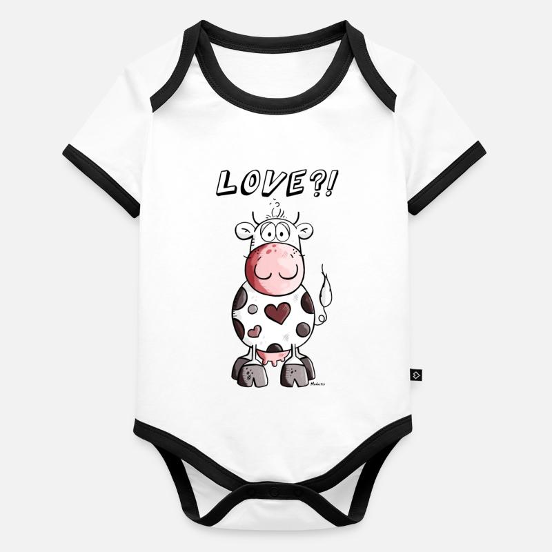 Love Vache Body Bébé bio contrasté manches courtes