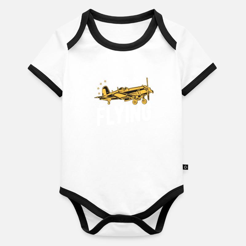 Ich Würde Eher Pilotflugzeug-liebhaber-luftfahrt Baby Bio-Kurzarm-Kontrastbody